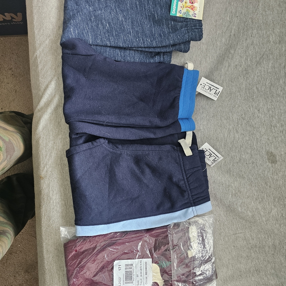 The Children's Place Burgundy Jogger Pants with Light Blue Accents